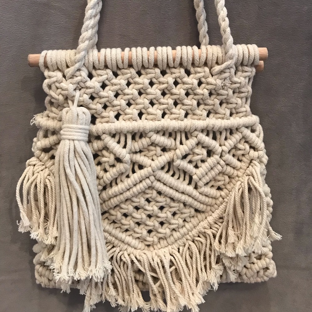 Zara Basic Macrame Braided Handbag - image 1